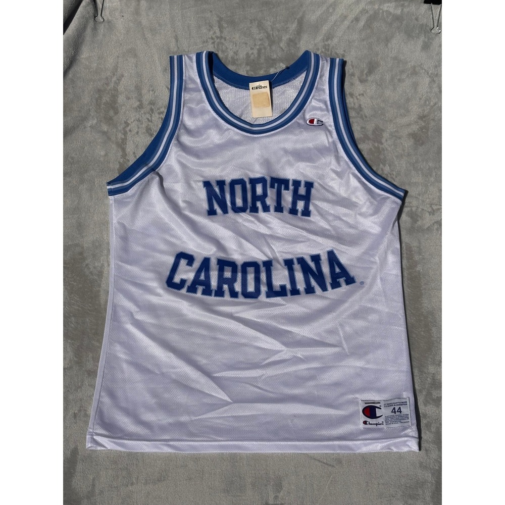 Vintage Champion North Carolina Tar Heels Mesh Jersey White Size 44 - NWT Stains